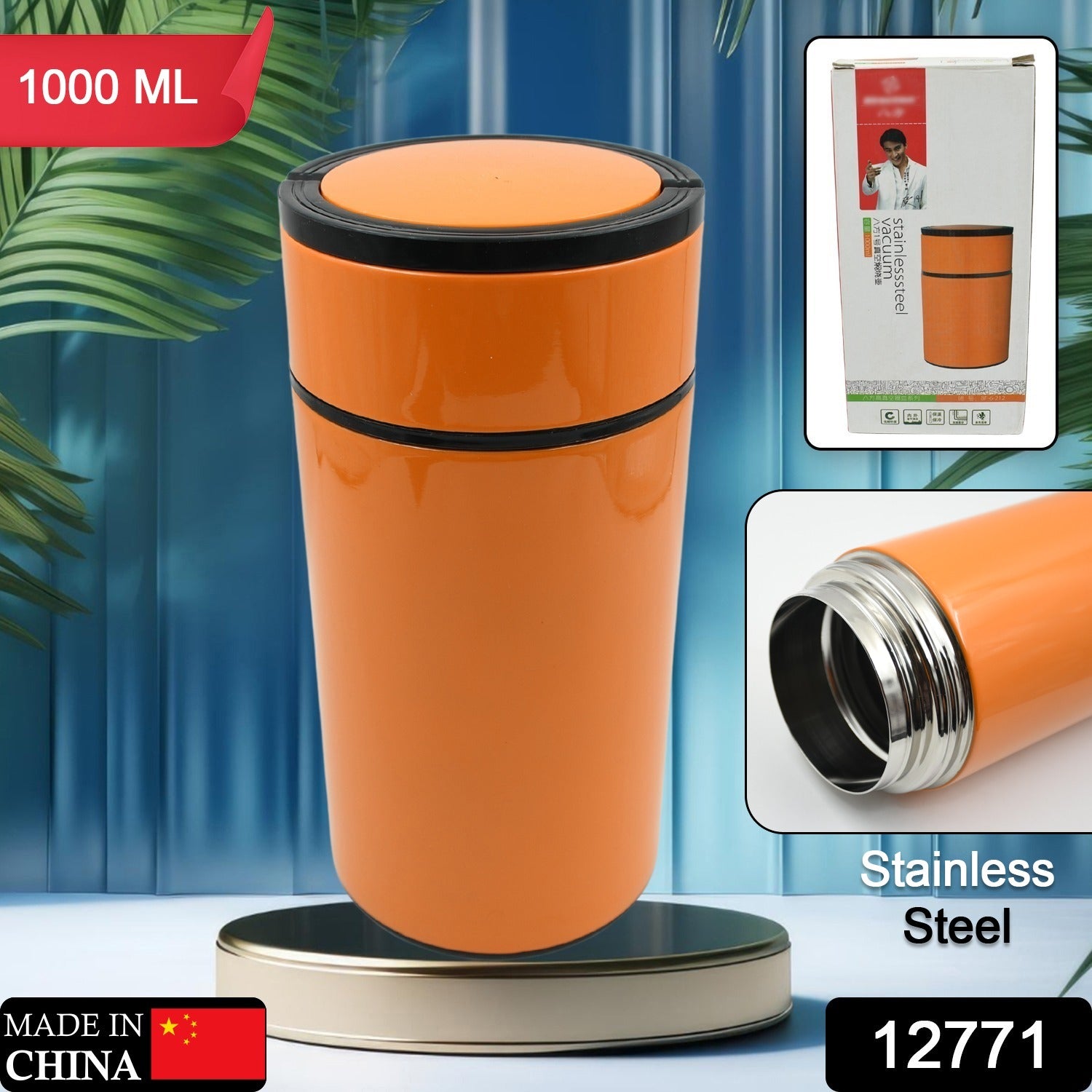 Stainless Steel Water Bottle With Foldable Spoon Handle Easy To Carry Leak Proof Rust Proof Hot Cold Drinks Gym Sipper Bpa Free Food Grade Quality Steel Fridge Bottle For Office Gym School (1000 Ml) Stainless Steel Water Bottle With Foldable Spoon Handle Easy To Carry Leak Proof Rust Proof Hot Cold Drinks Gym Sipper Bpa Free Food Grade Quality Steel Fridge Bottle For Office Gym School (1000 Ml)